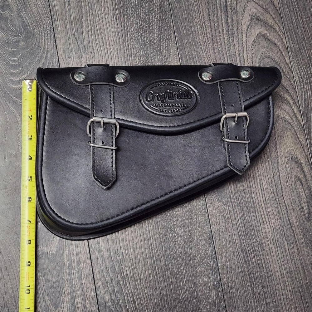 Black motorbike saddle bag